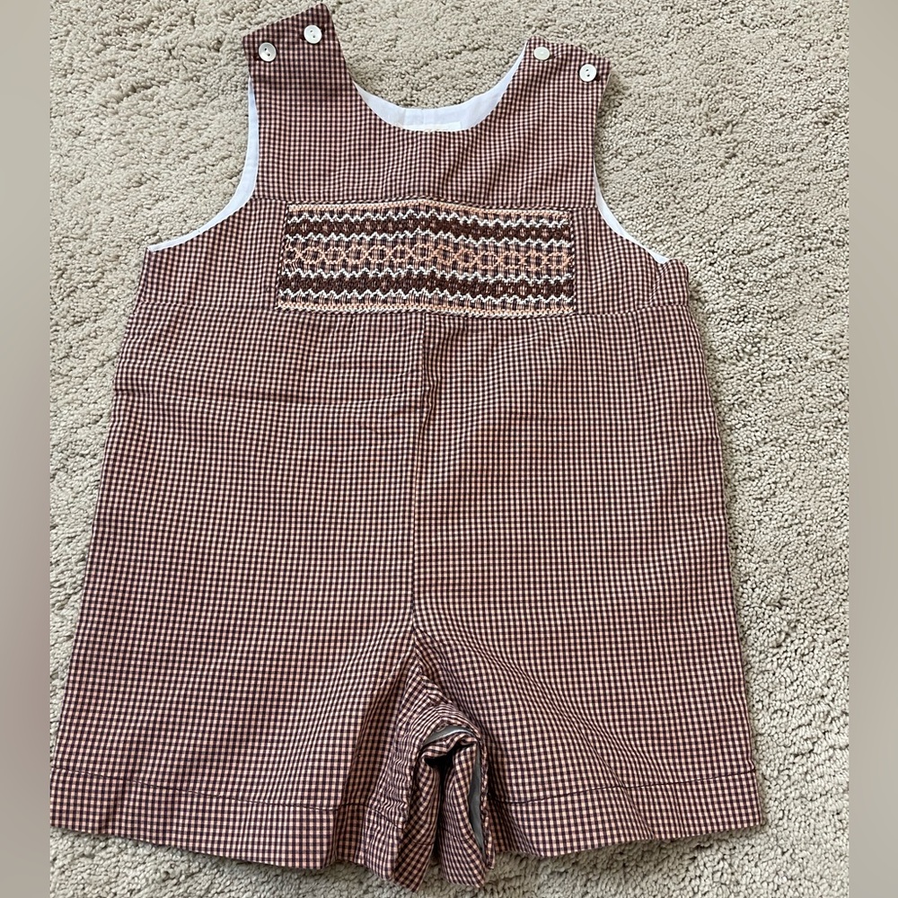 Vintage Sir John Rosalina smocked jon jon romper 12M